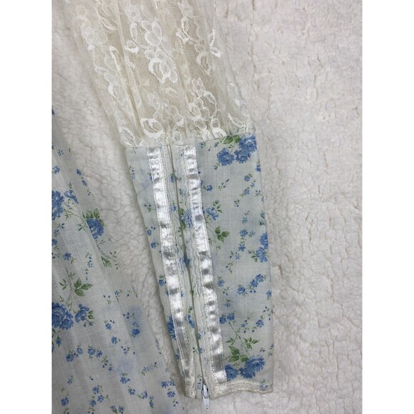 Jessica McClintock Gunne Sax Floral Lace Maxi Dress Cottage Core Prairie Vintage - Picture 6 of 16